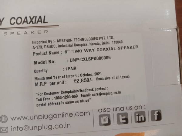 Coaxial Car Speaker - Unplug