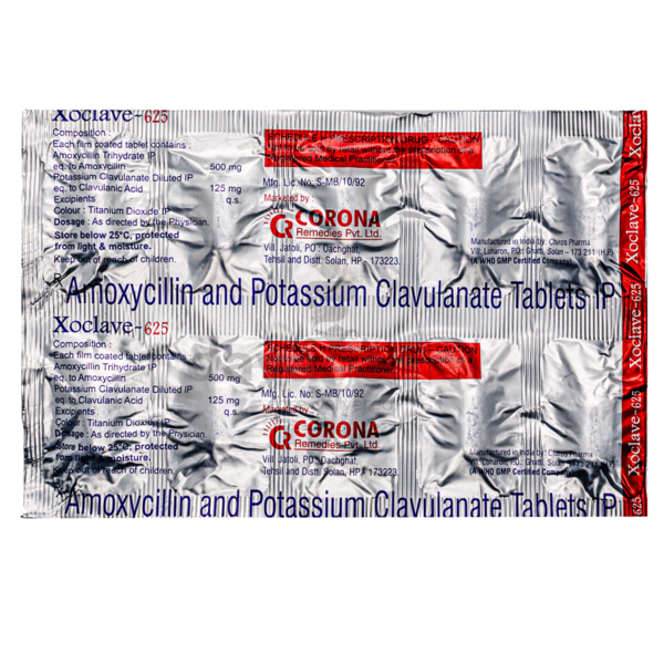 Xoclave 625 Tablet - Corona Remedies Pvt Ltd