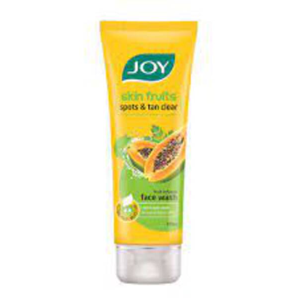 Face Wash (Joy Skin Fruits Spots & Tan Clear Face Wash | With real Papaya extracts & Active Fruit Boosters | Exfoliates and De-tans skin | Papaya Face Wash For Normal to Dry Skin 50ml) - JOY