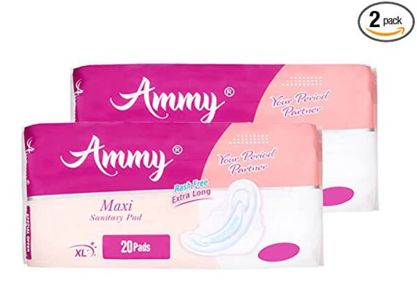 Sanitary Pads (AMMY Advanced Dry Maxi All Night Cottony Soft Ultra Thin Womens/Girls Sanitary Pads with Wings (Napkins) - XL Wings (6 PADS)) - Ammy