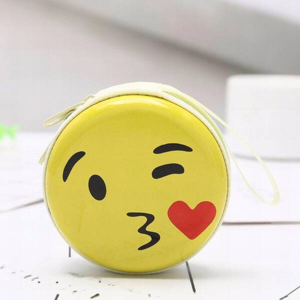 Funny Smiley Small Women Shoulder Bag Genuine Leather Lovely Carton Girl  Slim Phone Bag Mini Coin Purse Wallet With Long Strap
