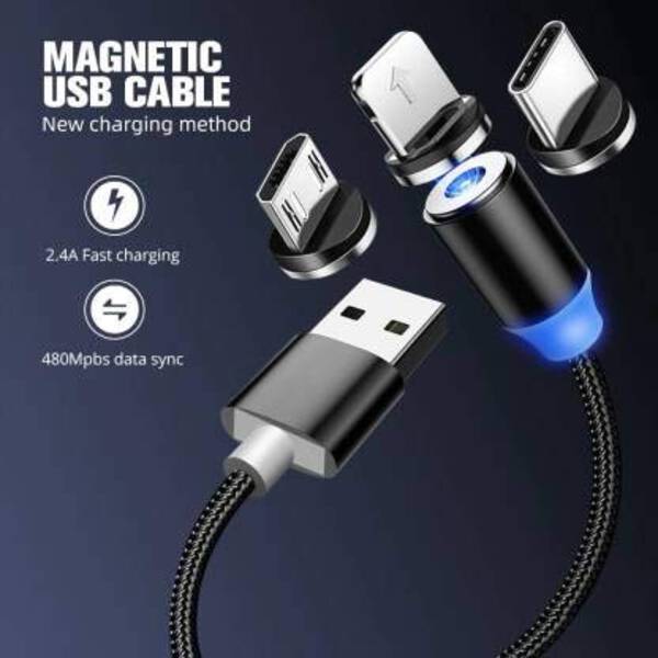 3 in 1 Magnetic USB Charging Cable Micro - SS Enterprises