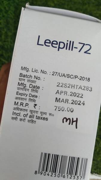 Leepill-72 - Leeford Healthcare ltd