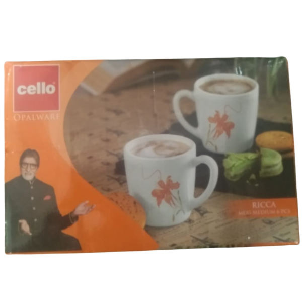 Cello Opalware Tea/Coffee Cup Medium (Set Of 6Pcs)