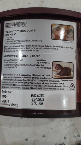 Natural Unsweetened - Hershey's Cocoa