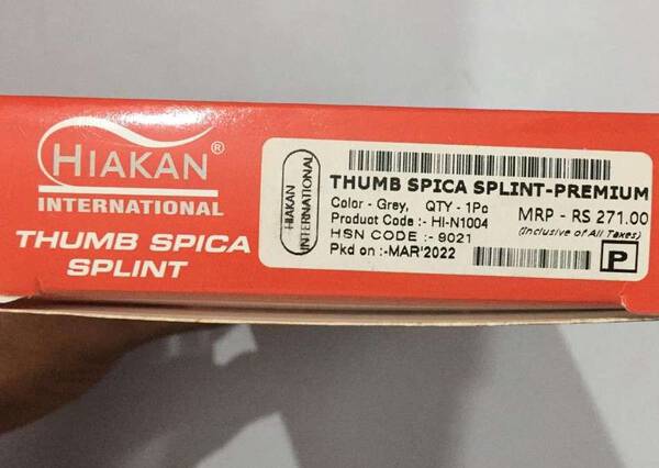 Thumb Spica Splint - Hiakan International