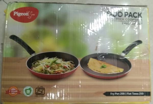  Pigeon Aluminium Nonstick Duo Pack Flat Tawa 250 and