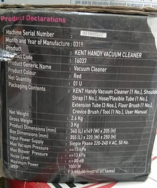 Vacuum Cleaner - Kent