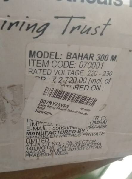 Exhaust Fan - Bajaj