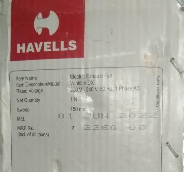 Exhaust Fan - Havells