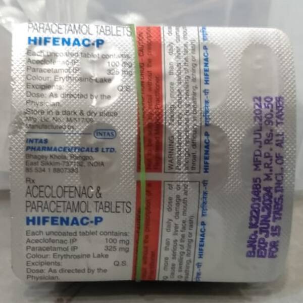 Hifenac-P Tablets - Intas Pharmaceuticals Ltd