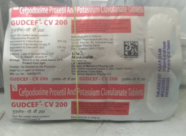 Gudcef-CV 200 Tablets - Mankind Pharma Ltd