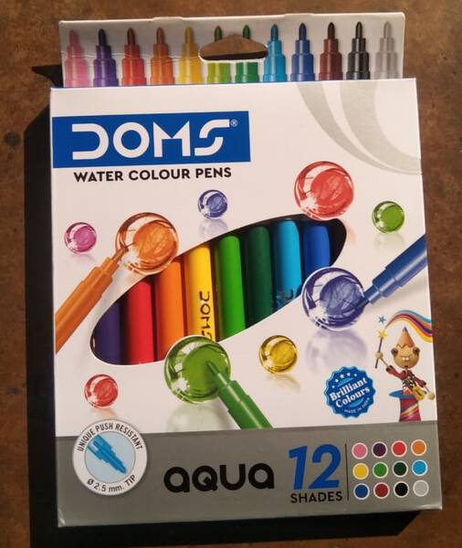 DOMS AQUA WATER COLOR PENS 12 SHADES 7265