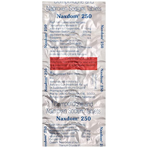 Naxdom 250 Tablets - Pure & Care Healthcare