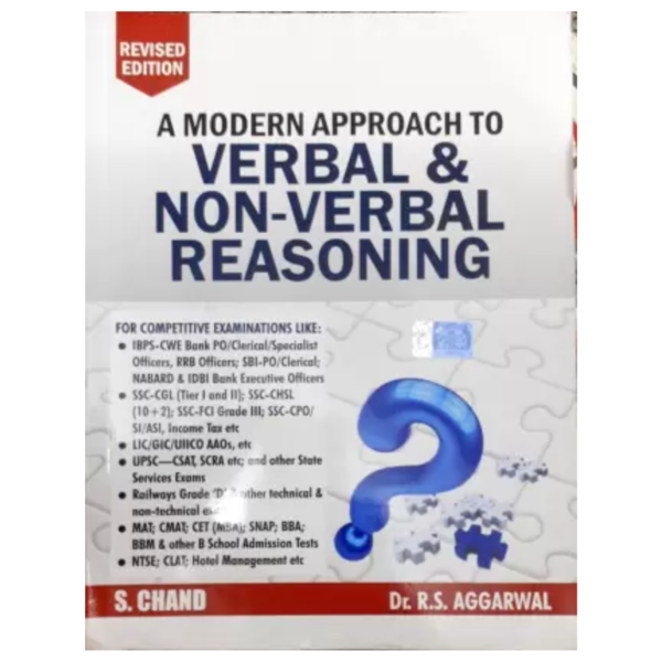 A Modern Approach To Verbal & Non-Verbal Reasoning - S.Chand publishing