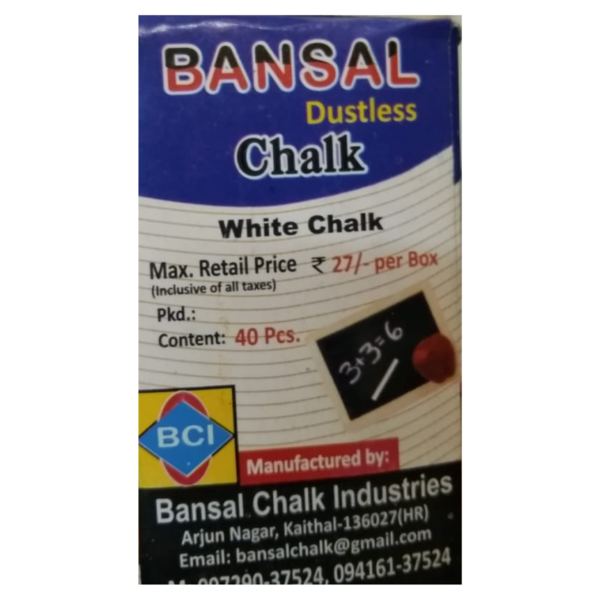 Dustless White Chalk - Bansal