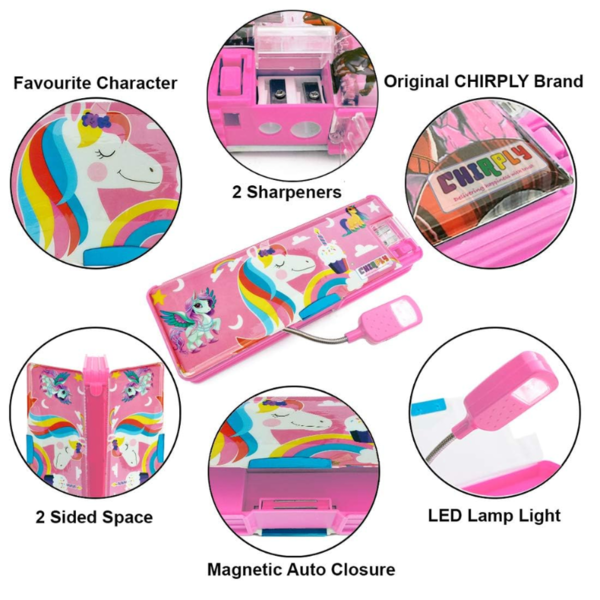 Magnetic Pencil Box with LED Lamp Light - Chirplay