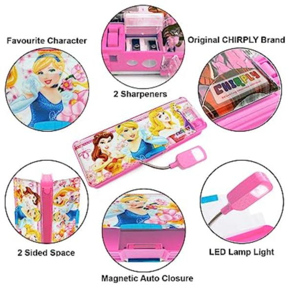 Magnetic Pencil Box with LED Lamp Light - Chirplay