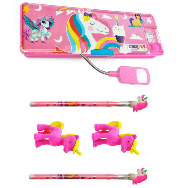 Magnetic Pencil Box with LED Lamp Light-Image