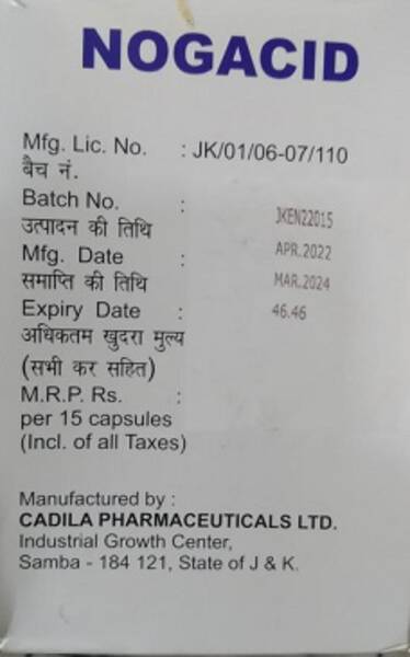 NOGACID (NOGACID) - Cadila Pharmaceuticals Ltd