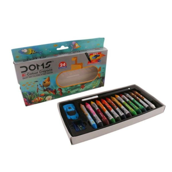Bi Colour Wax Crayons - DOMS