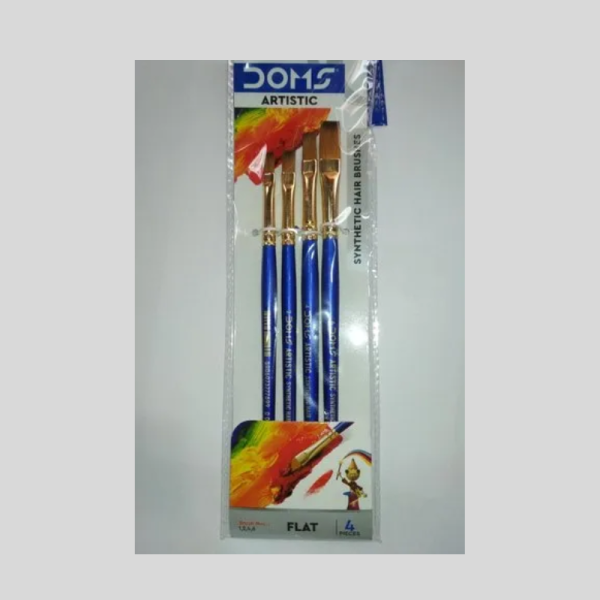 Colourmate Synthetic Hair Flat Paint Brush Set - DOMS