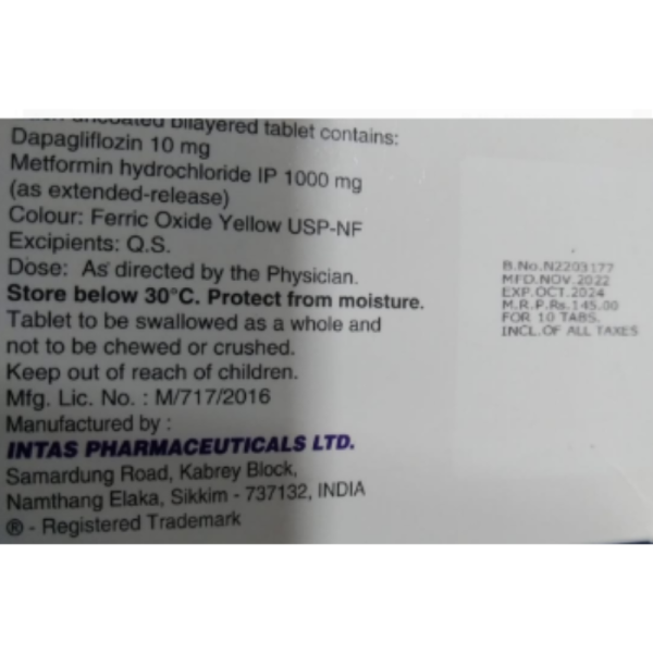 Dapavel-M 10/1000 - Intas Pharmaceuticals Ltd