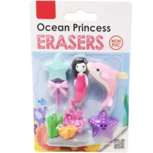 Princess Pattern Fancy Erasers - Generic