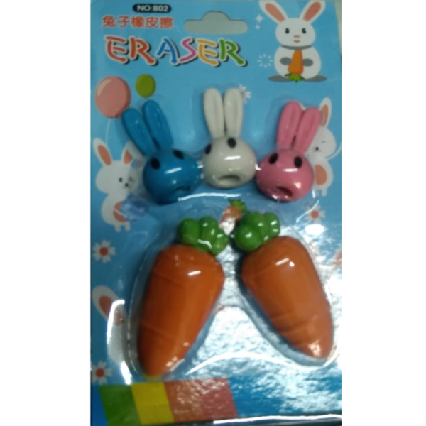 Rabbit & Carrot Eraser - Generic