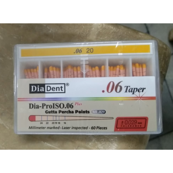 Dia-Pro Plus Gutta Percha .06 Taper 020 - Diadent