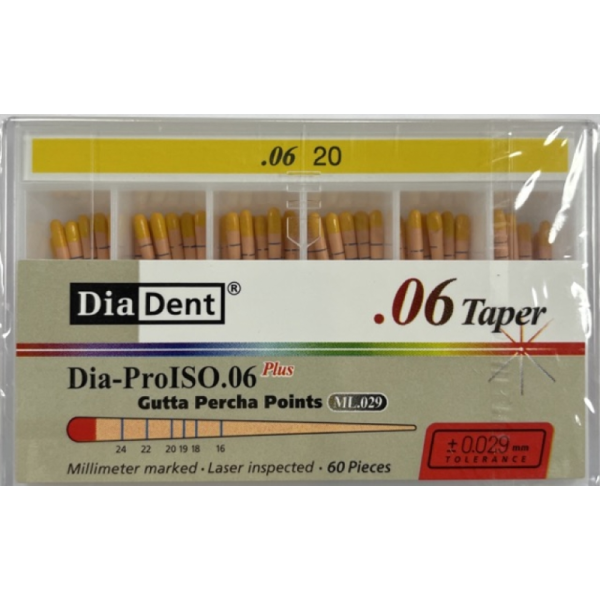 Dia-Pro Plus Gutta Percha .06 Taper 020 - Diadent