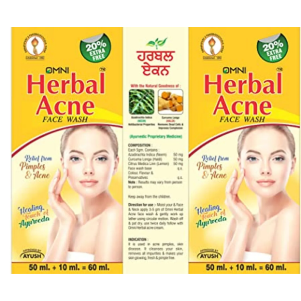 Omni Herbal Acne Face Wash - Omnipotent S Pharmaceuticals