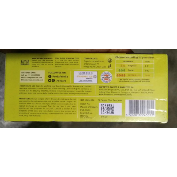 Organic Cotton Tampon - Pee Safe