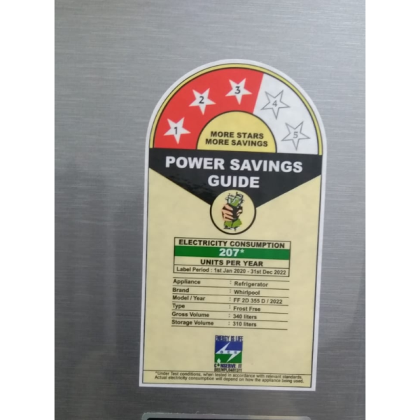 Whirlpool refrigerator electricity consumption hotsell