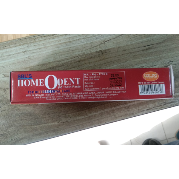 Homeodent Tooth Paste Gel - SBL