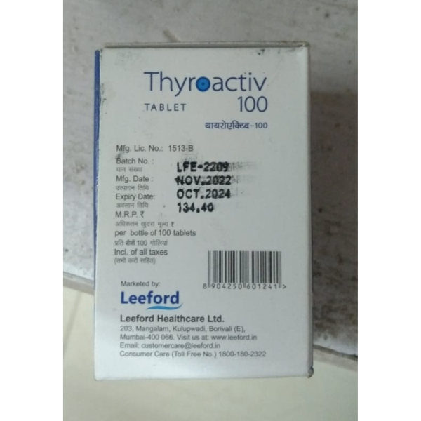 Thyroactive 100 Tablet - Leeford