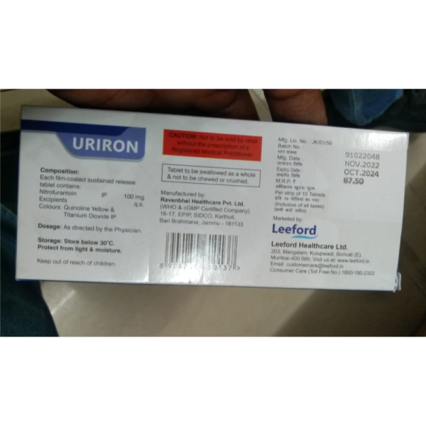 Uriron 100mg Tablet - Leeford