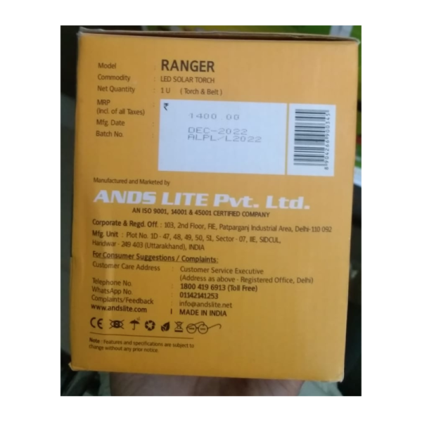 LED Based Solar Torch - Andslite