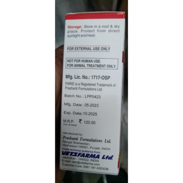 Parid Pour-on - Vetsfarma Limited