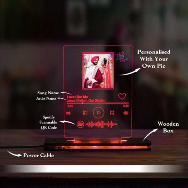 Spotify Plaque With Wooden Led Stand - TMX
