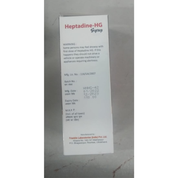 Heptadine Hg Syrup - Franklin Laboratories (India) Pvt. Ltd.