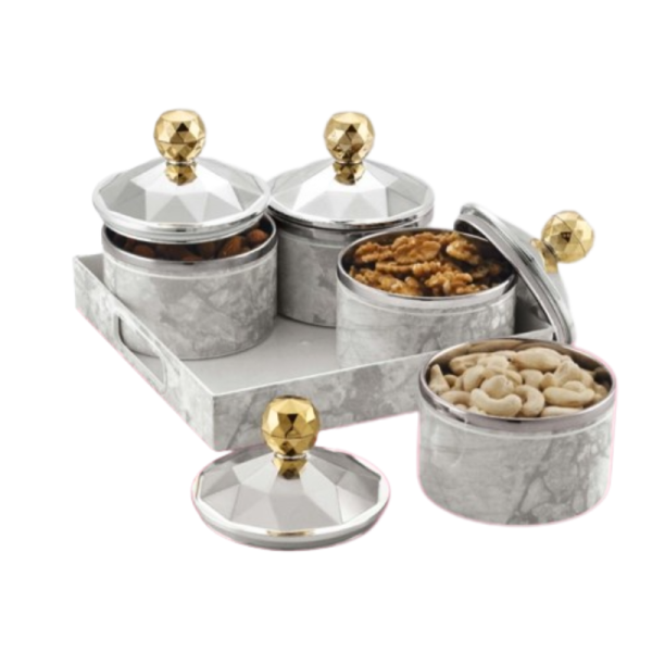 Dry Fruit Jar With Tray-Image