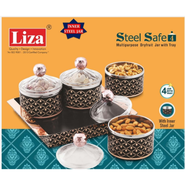 Dry Fruit Jar With Tray - Sunny
