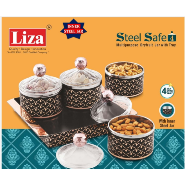 Dry Fruit Jar With Tray - Liza