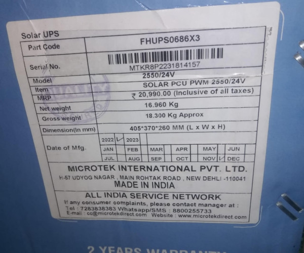 Solar Inverter - Microtek