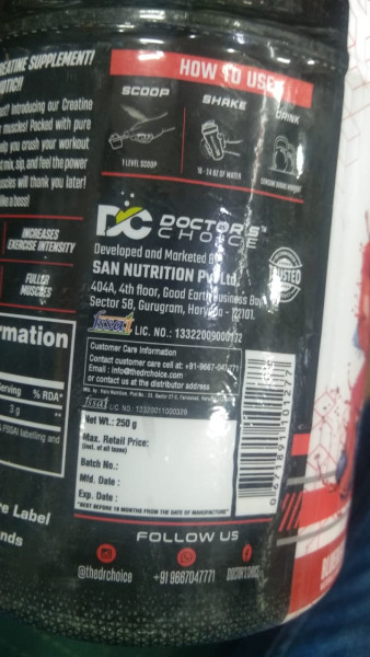 Creatine Monohydrate Powder - Doctor's Choice