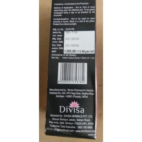 Dr. Ortho Oil - Divisa