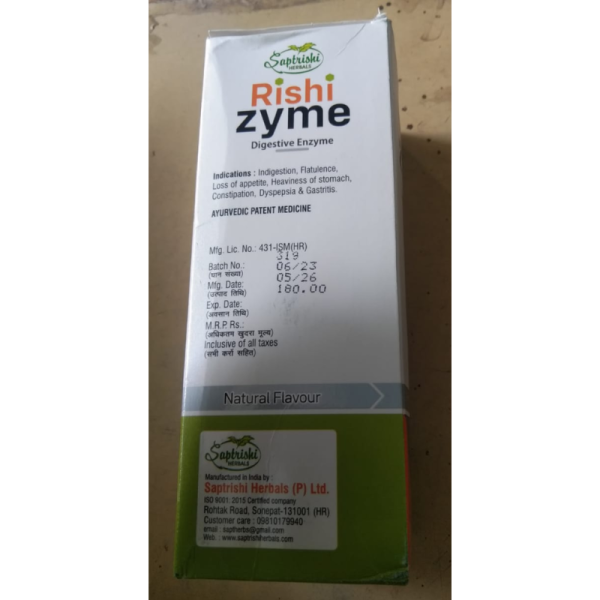 Rishi Zyme Digestive Enzyme Syrup - Saptrishi Herbals