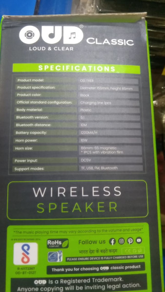 Bluetooth Mini Speaker - OUD