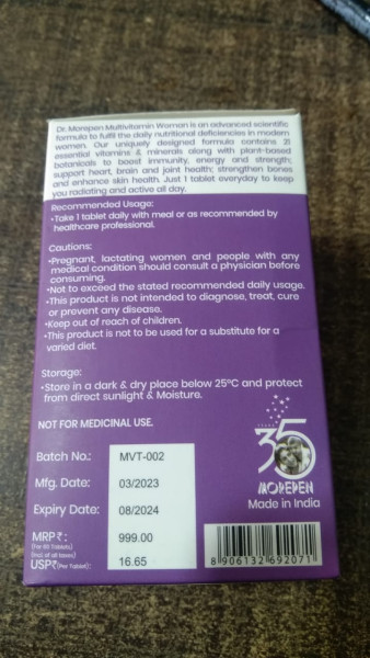 Multivitamins Tablet - Dr. Morepen